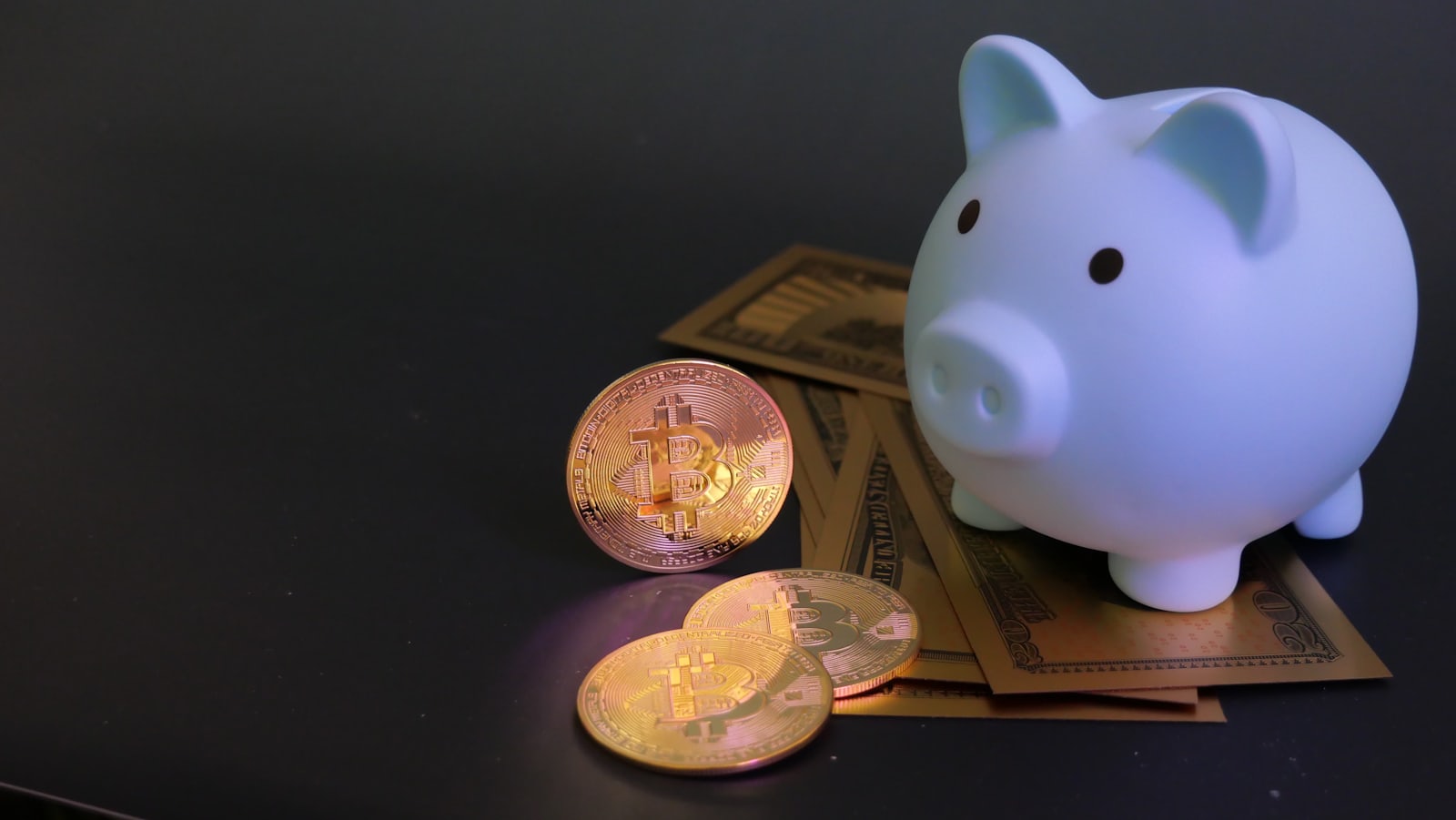 Piggy bank with coins and notes, representing pension savings