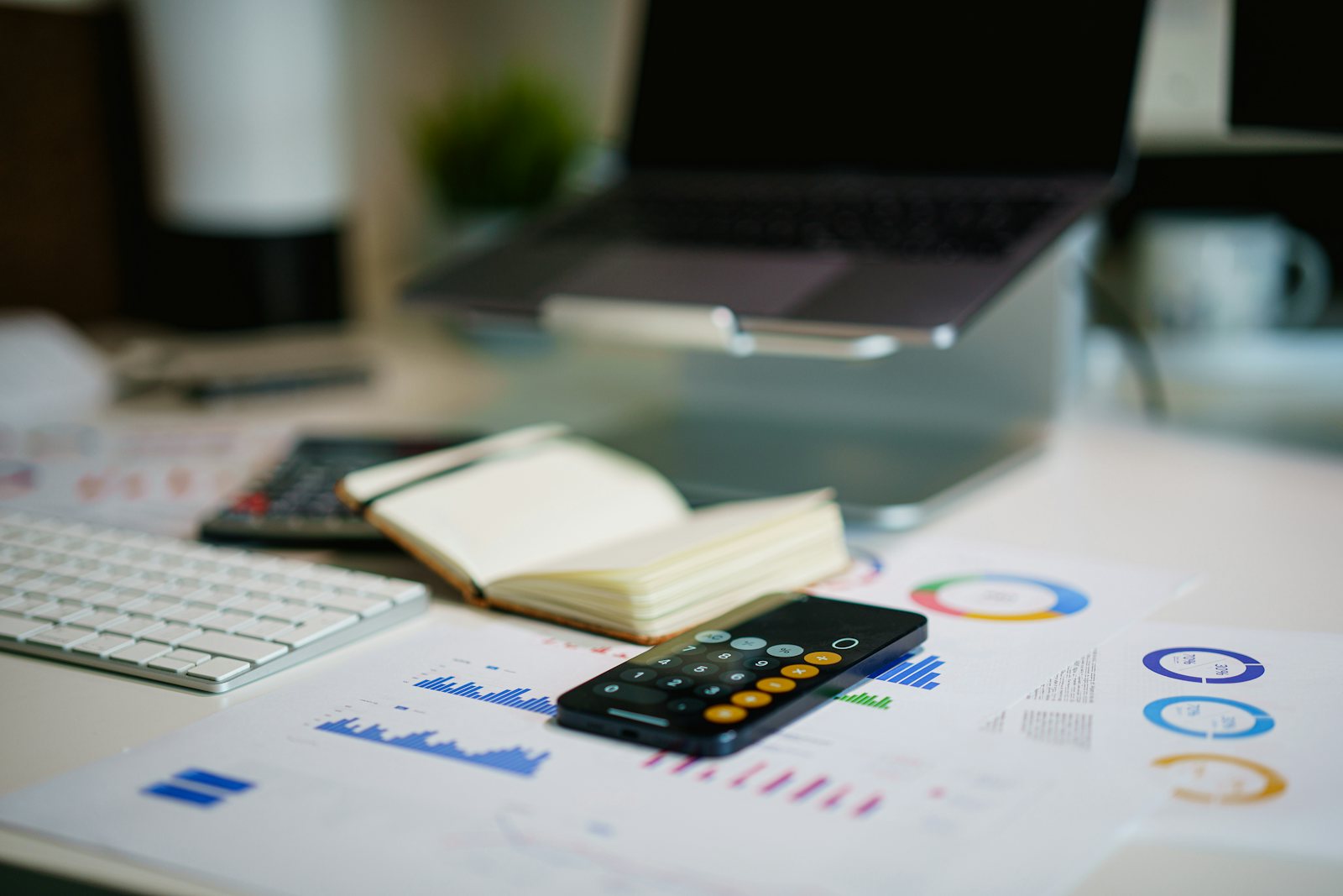 Adviser working at an office desk