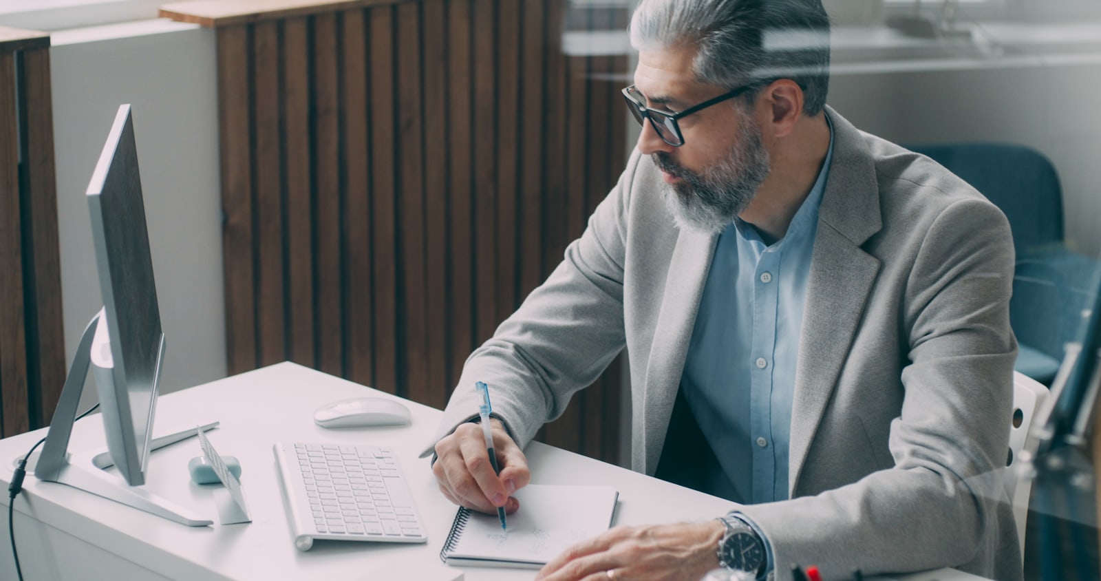 Adviser working with documents
