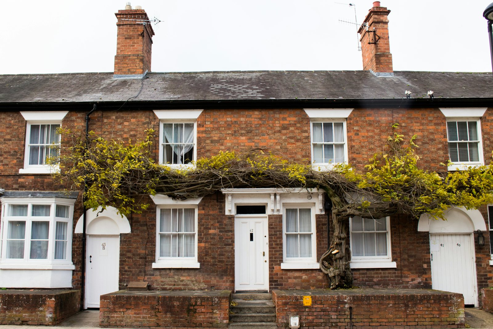 Row of houses on a UK street