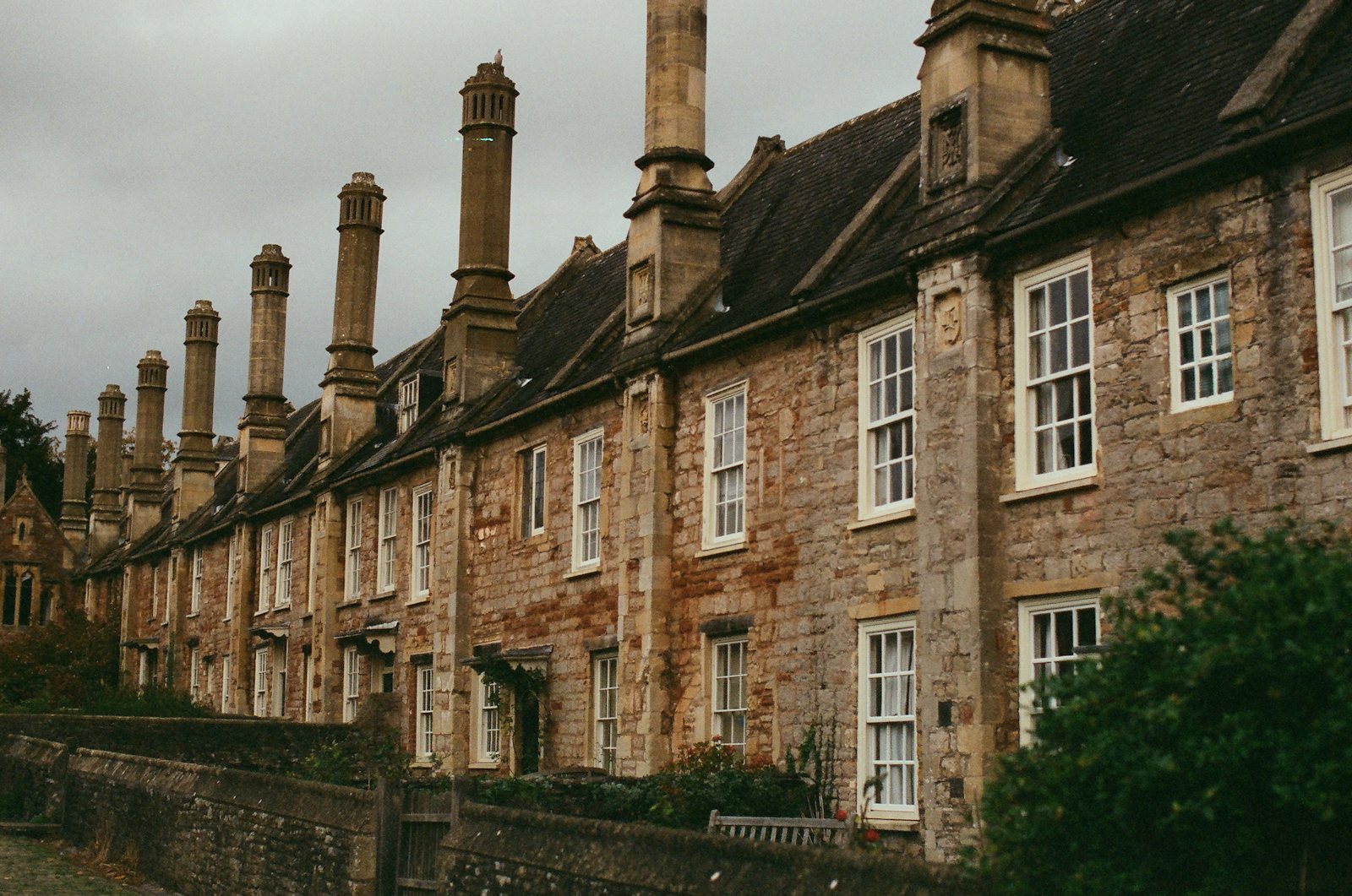 Row of stone houses in a UK town