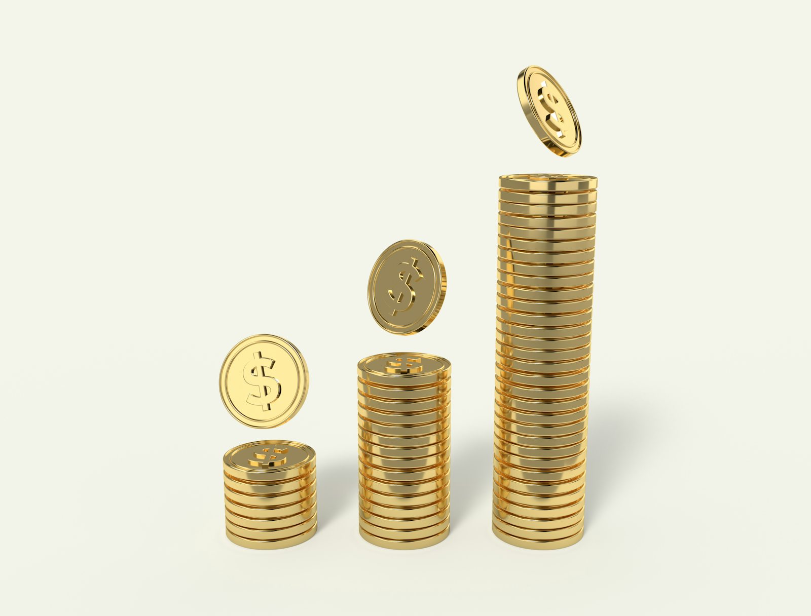 Group of coins on a surface