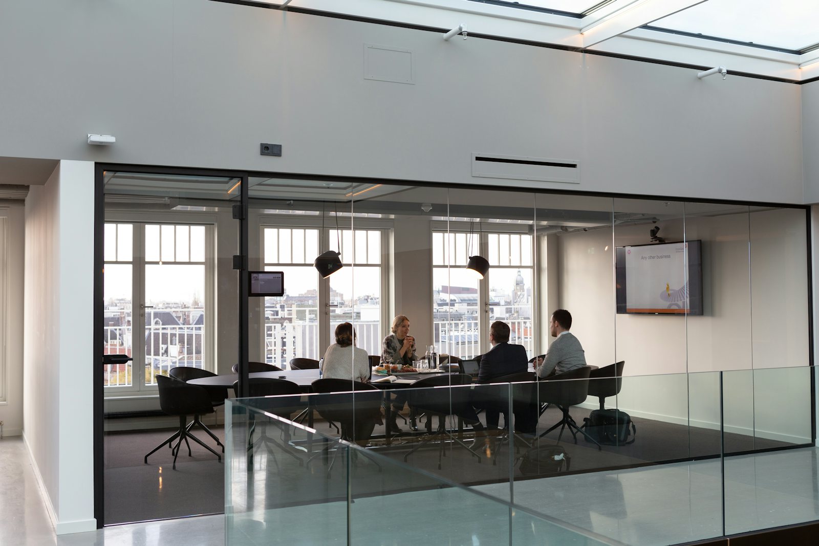 People in a modern office meeting