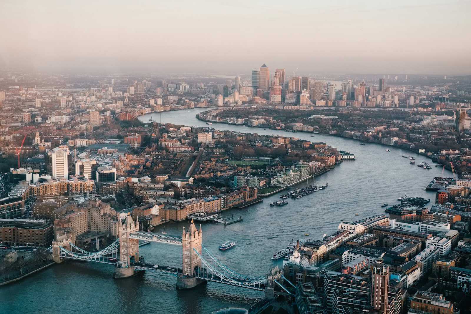 London skyline along the river