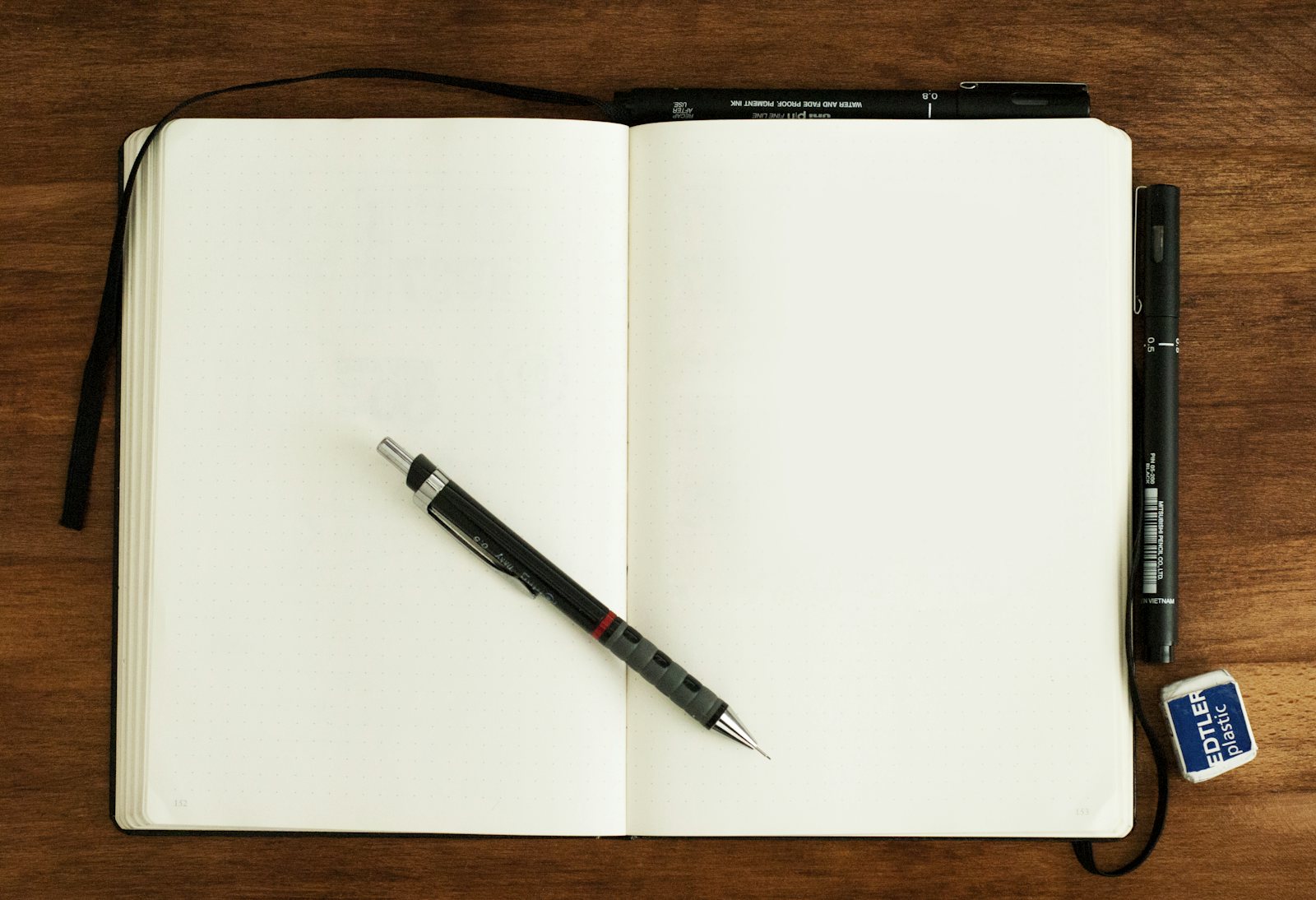 Pen on a blank planning page